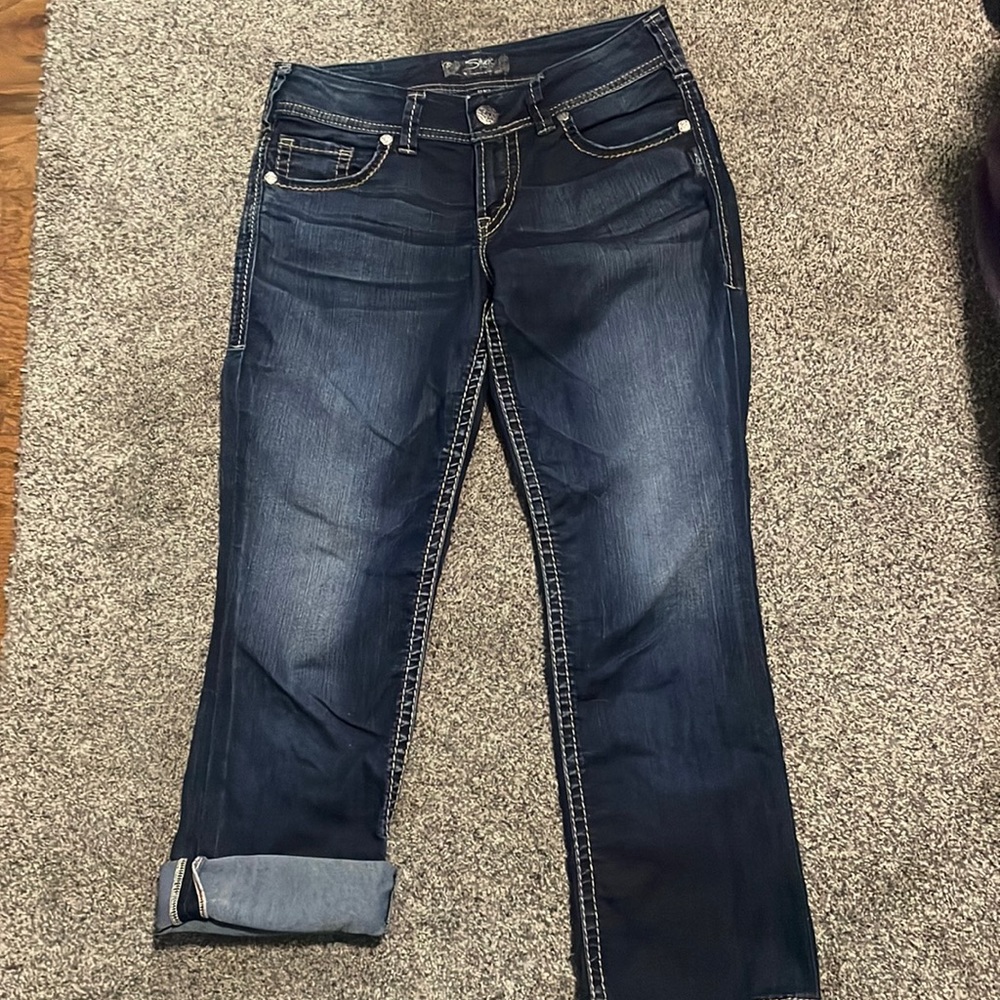 Silver Suki Mid Rise Capri
